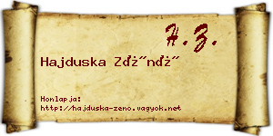 Hajduska Zénó névjegykártya